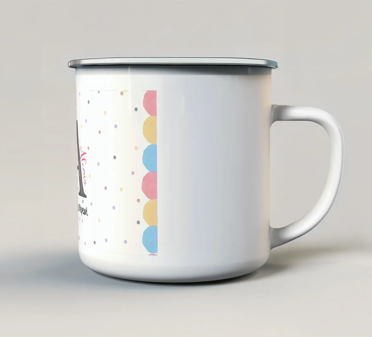 Make It Yours - Individueller Name, Zitat & Hintergrundkunst Emaille Tasse von Doodle Dreams Art
