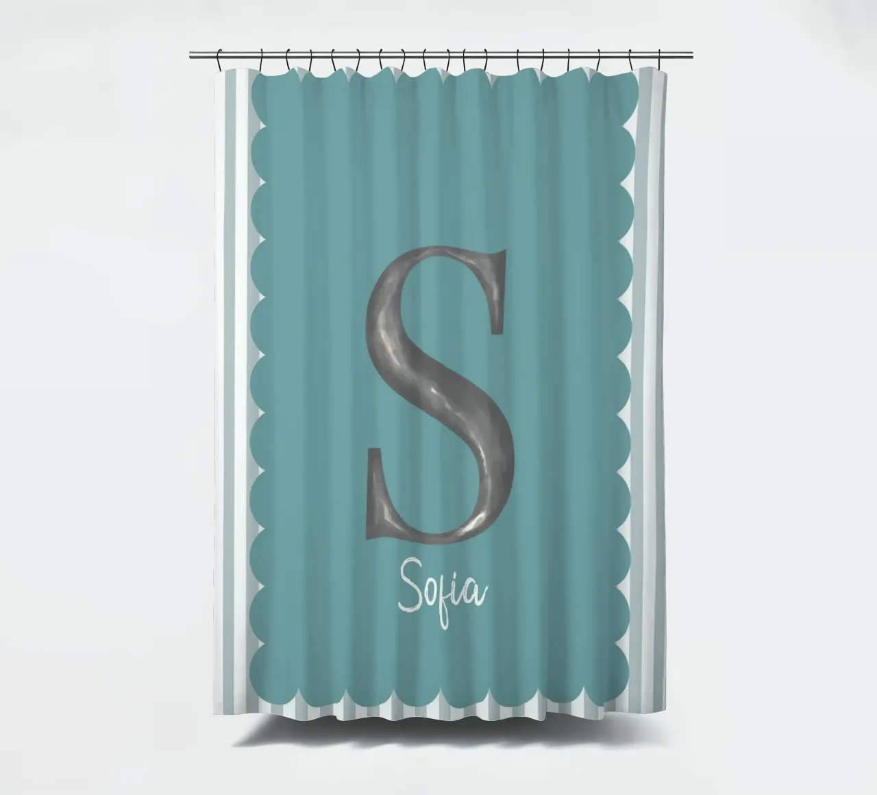 Make It Yours – Custom Name, Quote & Background Art shower curtain by Doodle Dreams Art