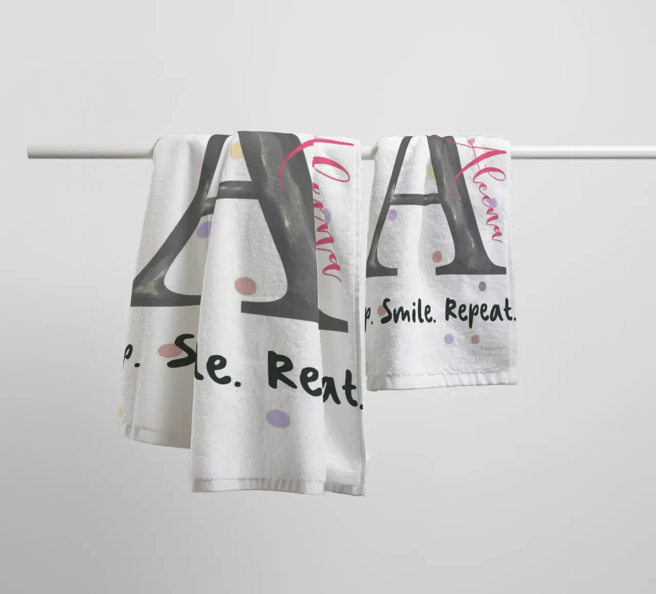 Make It Yours – Custom Name, Quote & Background Art towel by Doodle Dreams Art