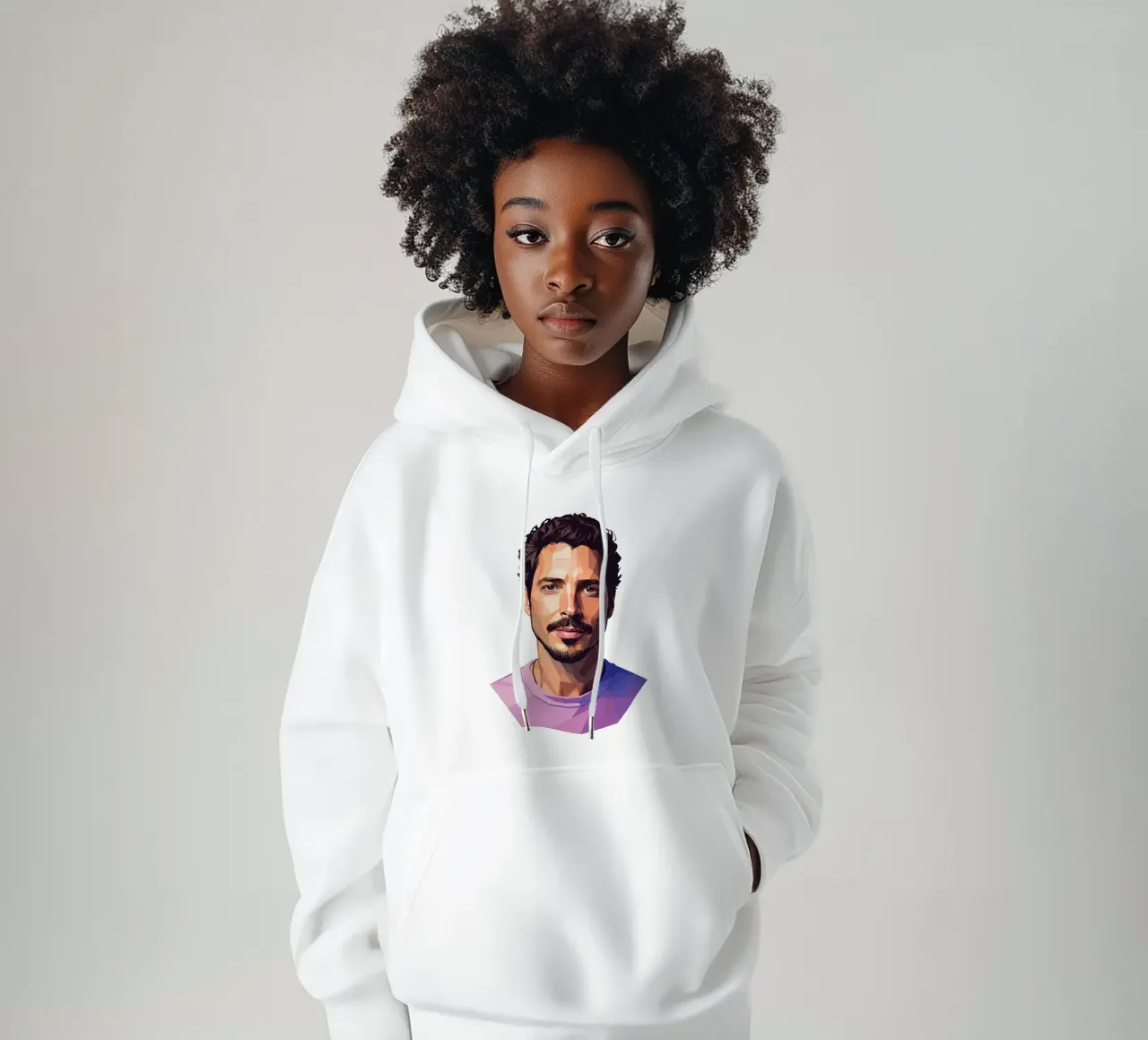 Chris Cornell Low poly felpa con cappuccio da Low Profile