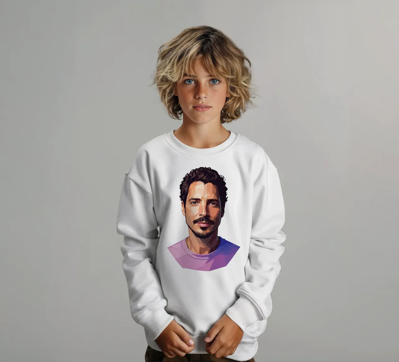 Chris Cornell Low poly felpa bambino da Low Profile