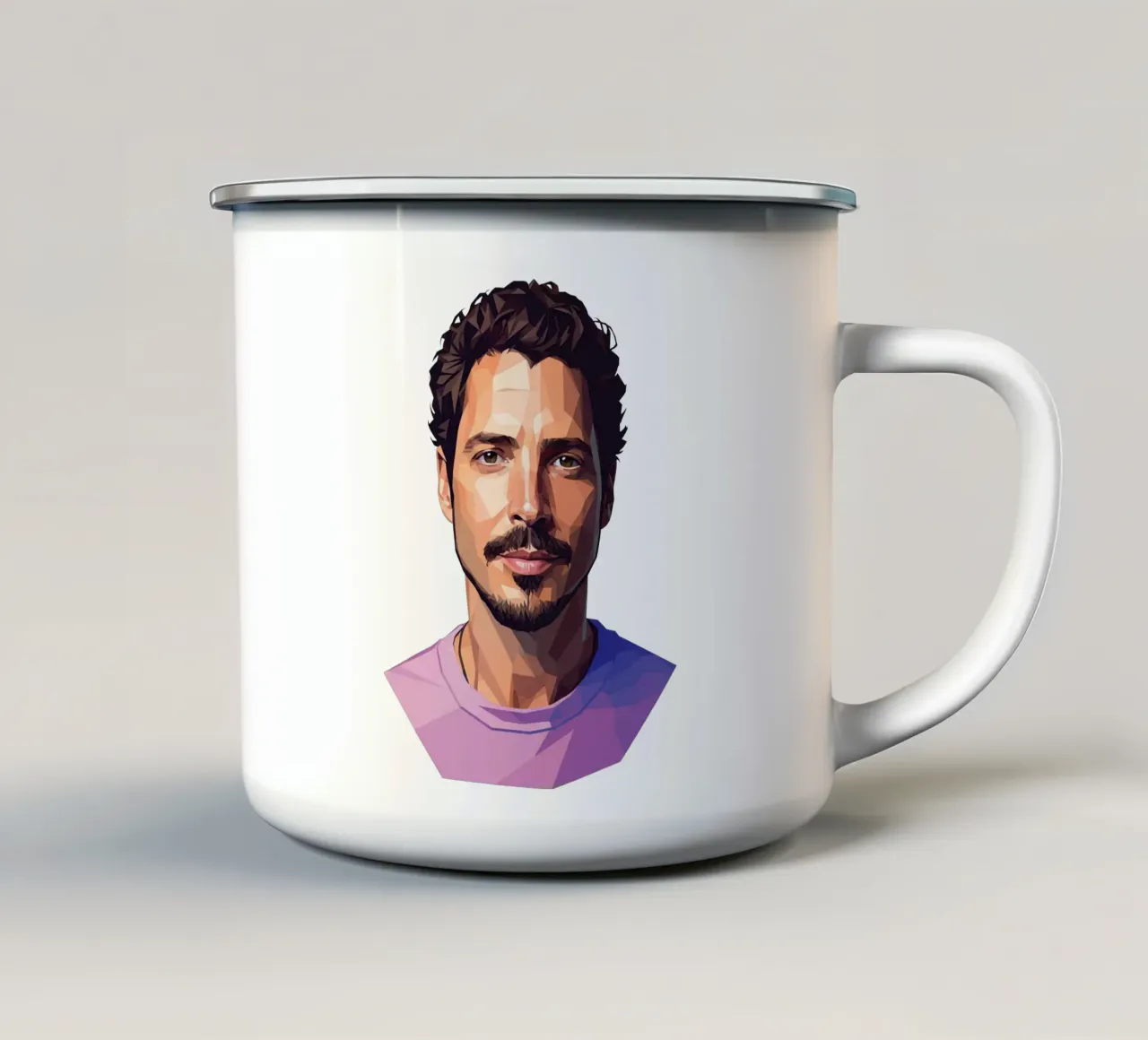 Chris Cornell Low poly tazza in smalto da Low Profile