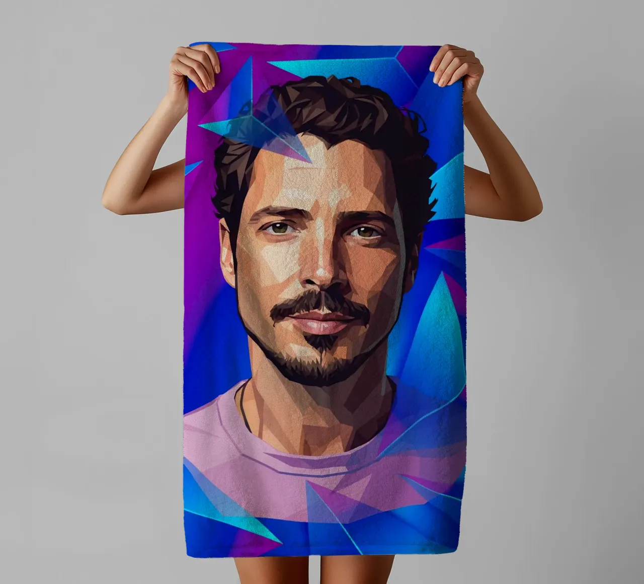 Chris Cornell Low poly asciugamano da bagno da Low Profile