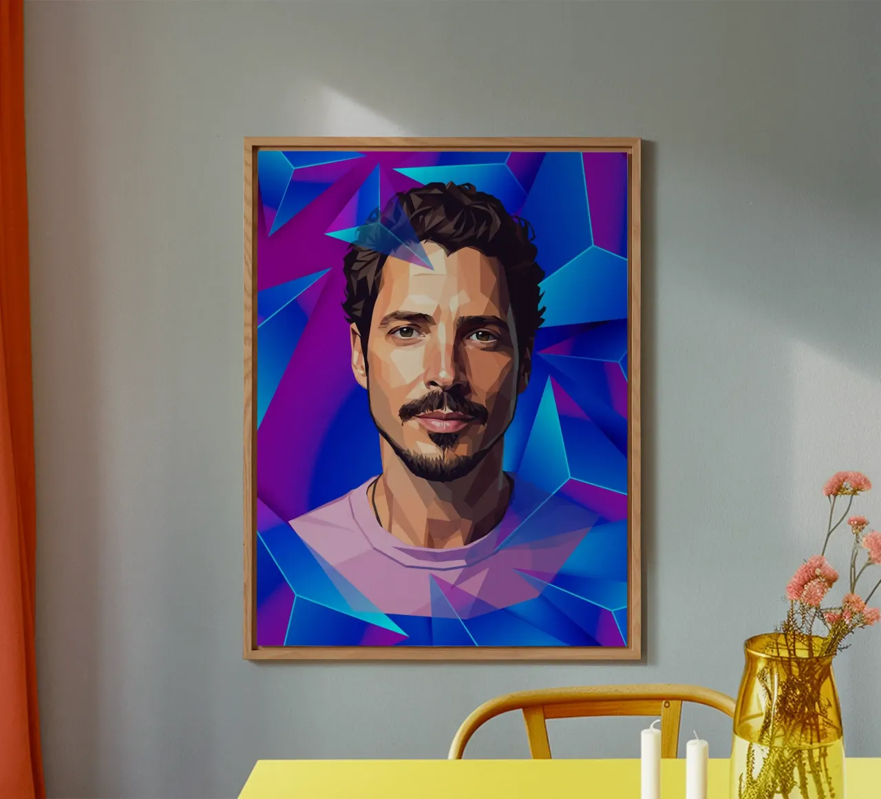 Chris Cornell Low poly alluminio dibond da Low Profile