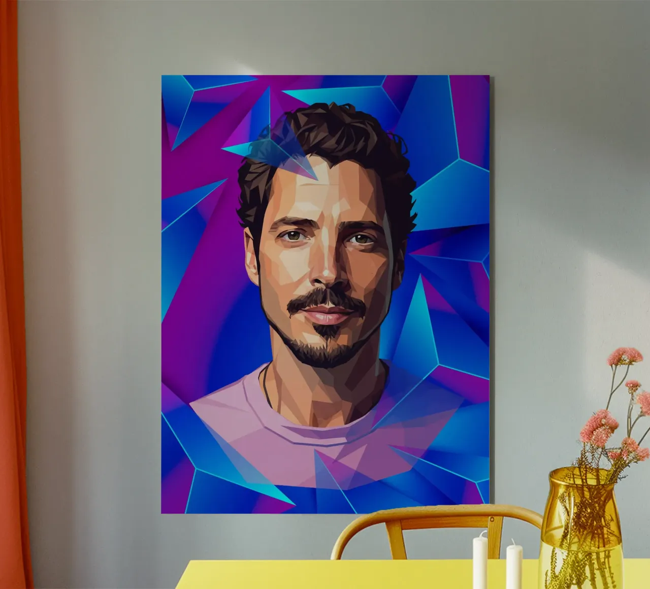 Chris Cornell Low poly alluminio dibond da Low Profile
