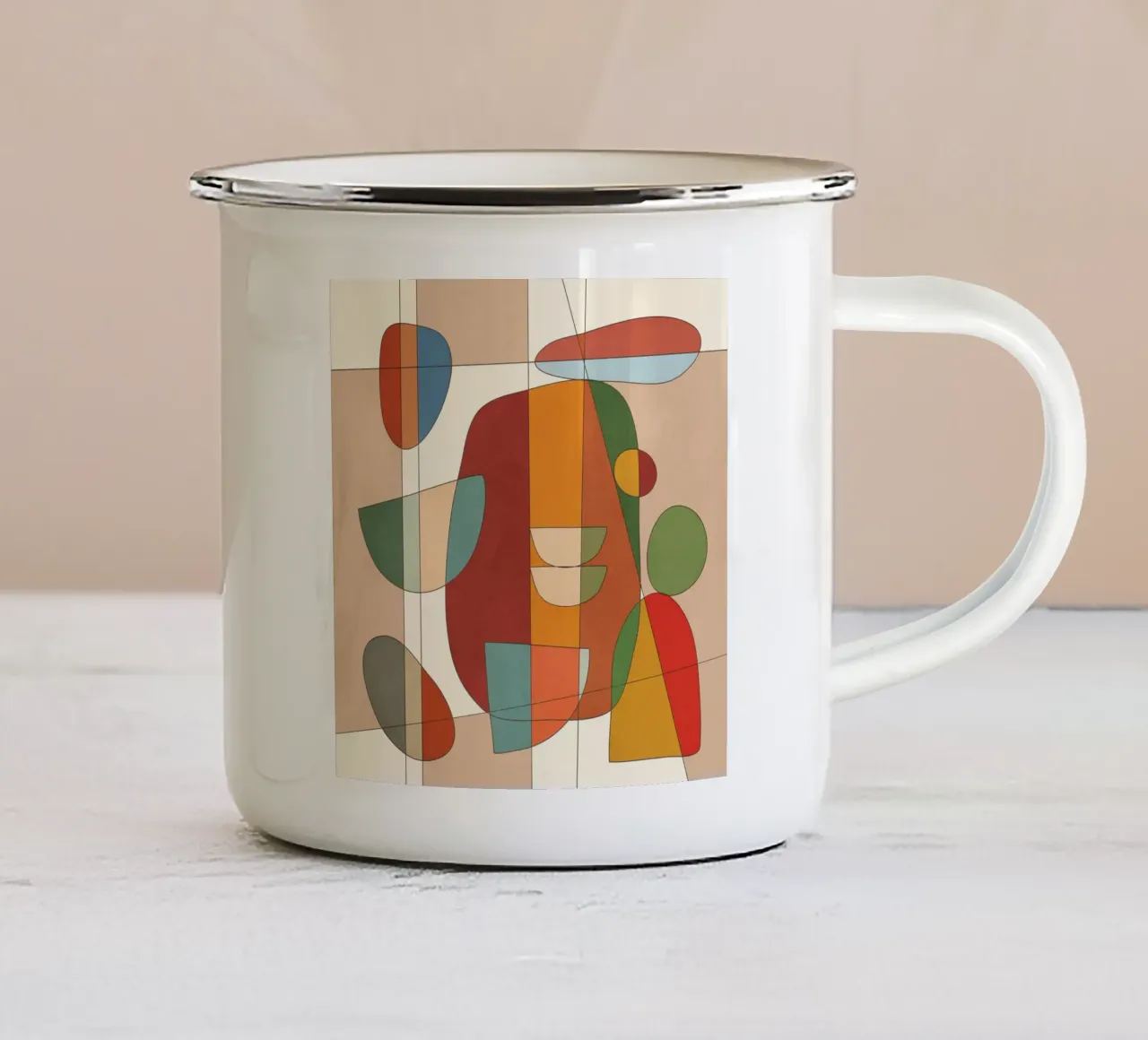 Modern Abstract Art 12 emaille mok van cityart