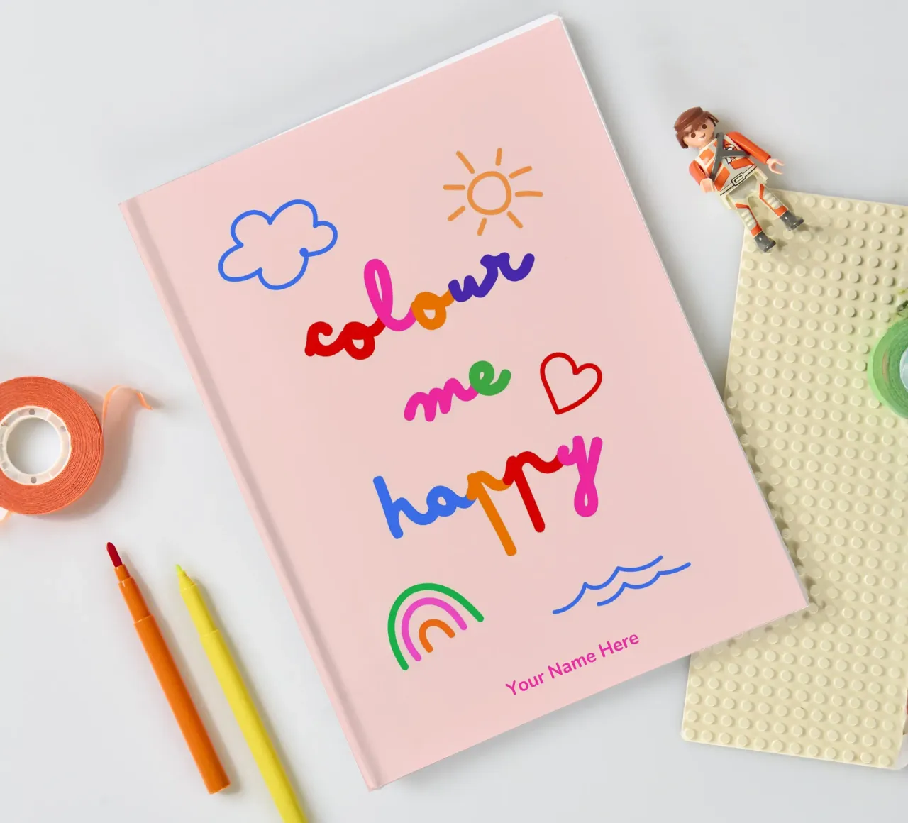Colour Me Happy • Rainbow Script Typography Art for Kids notebook by Dominique Vari Words