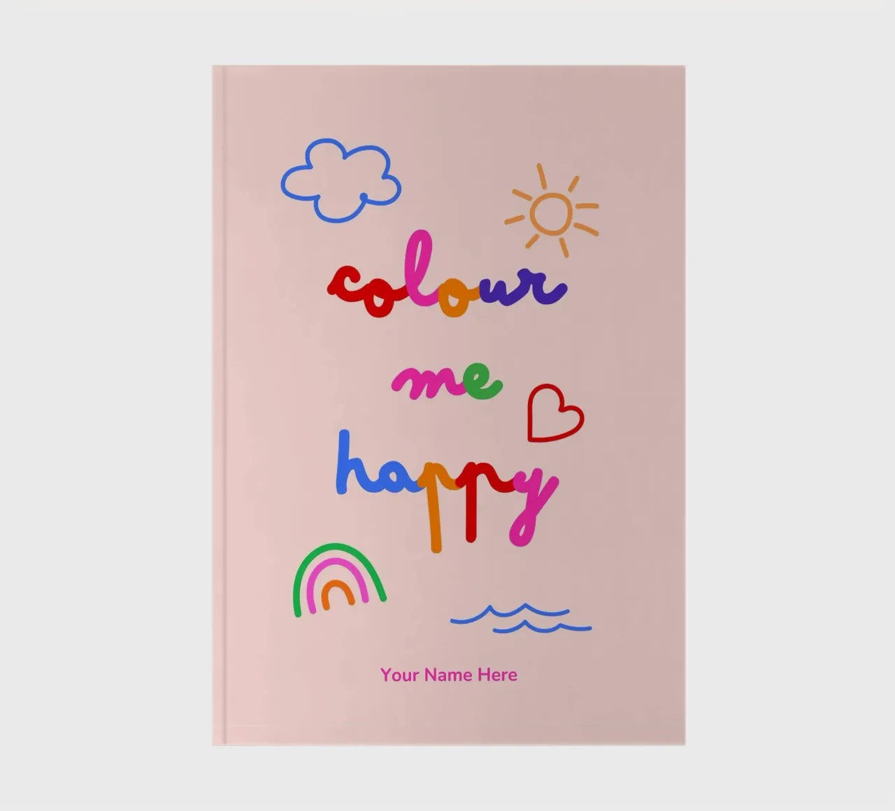 Colour Me Happy • Rainbow Script Typography Art for Kids notebook by Dominique Vari Words