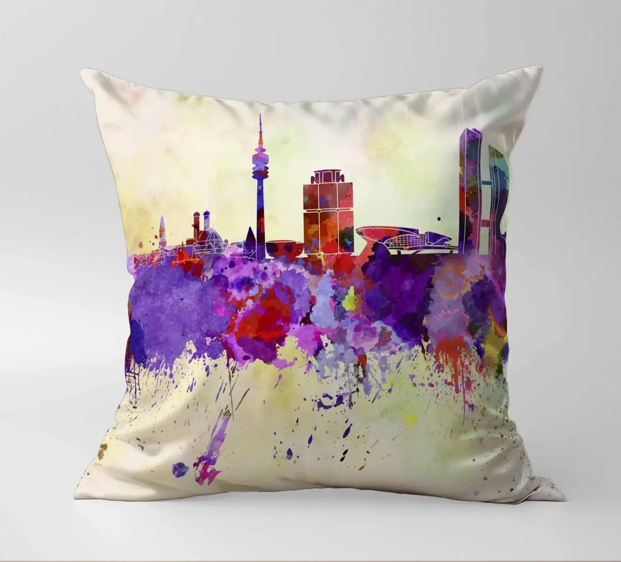 Lo skyline di Monaco cuscino da 🎁 NOBELART