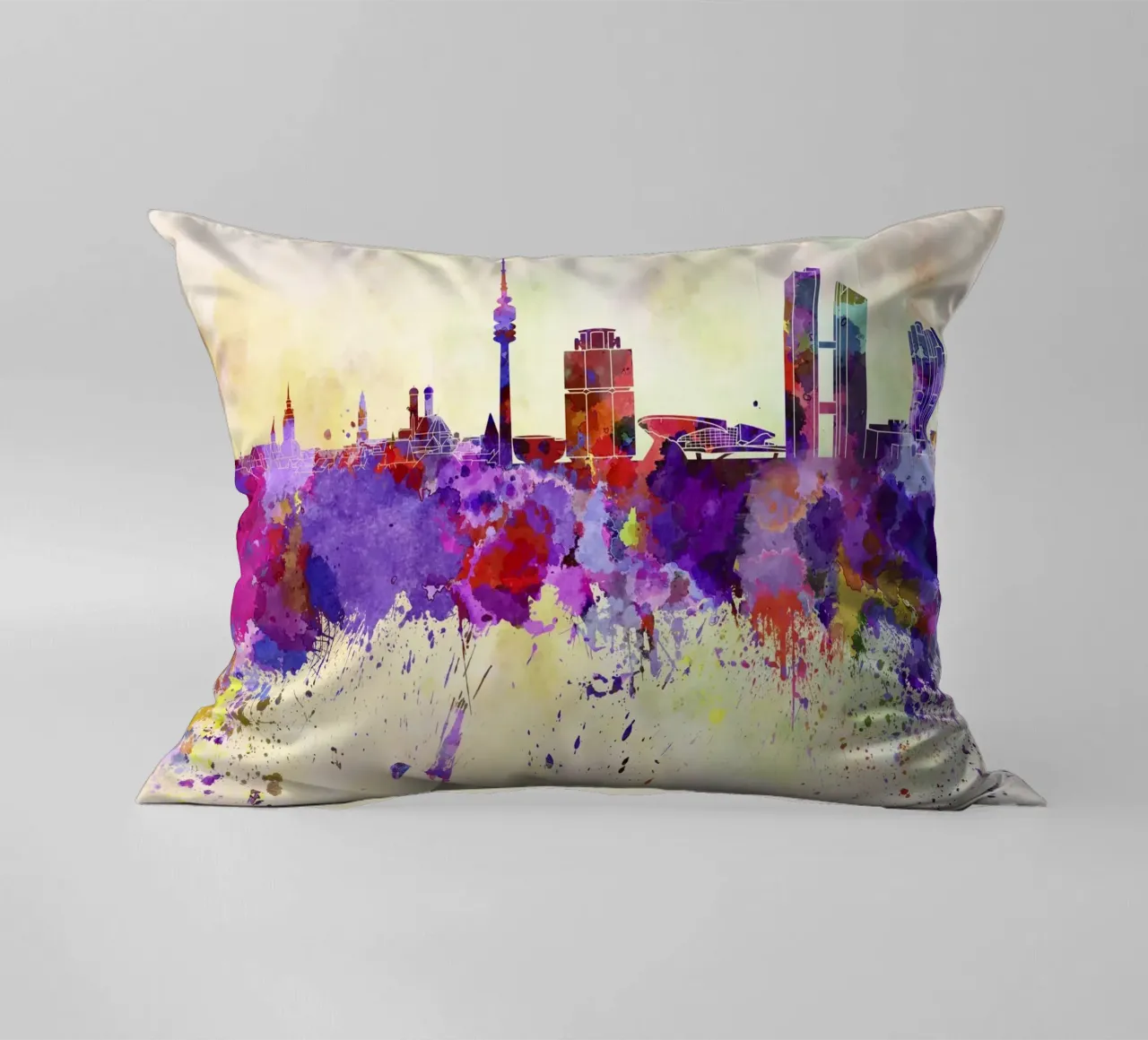 Lo skyline di Monaco cuscino da 🎁 NOBELART