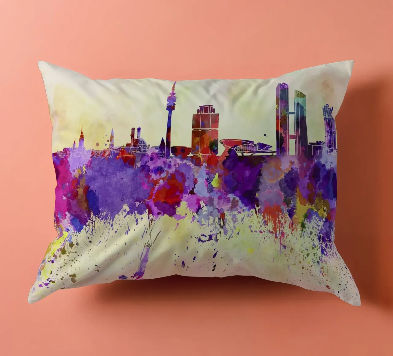 Lo skyline di Monaco cuscino da 🎁 NOBELART