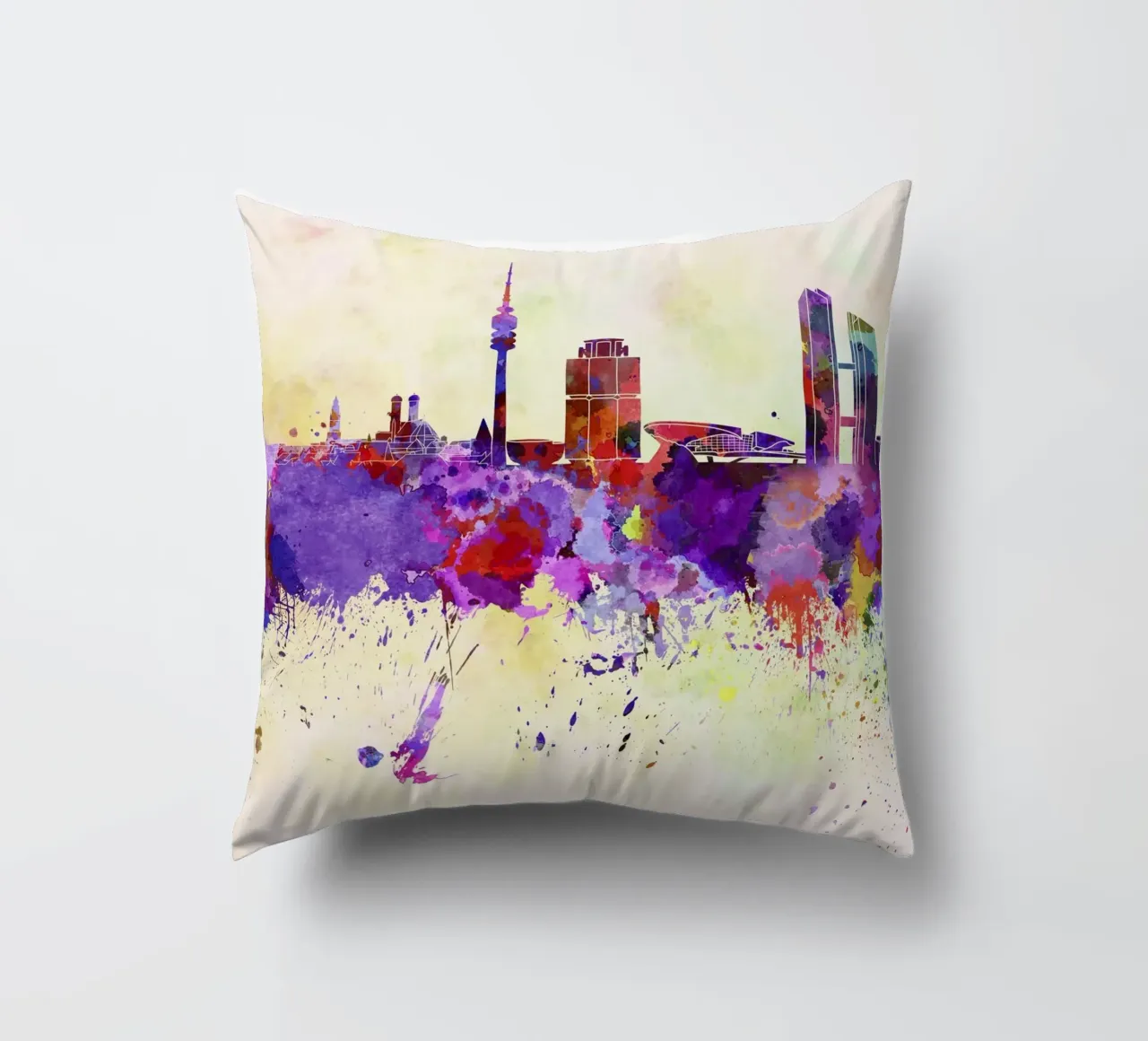 Lo skyline di Monaco cuscino da 🎁 NOBELART