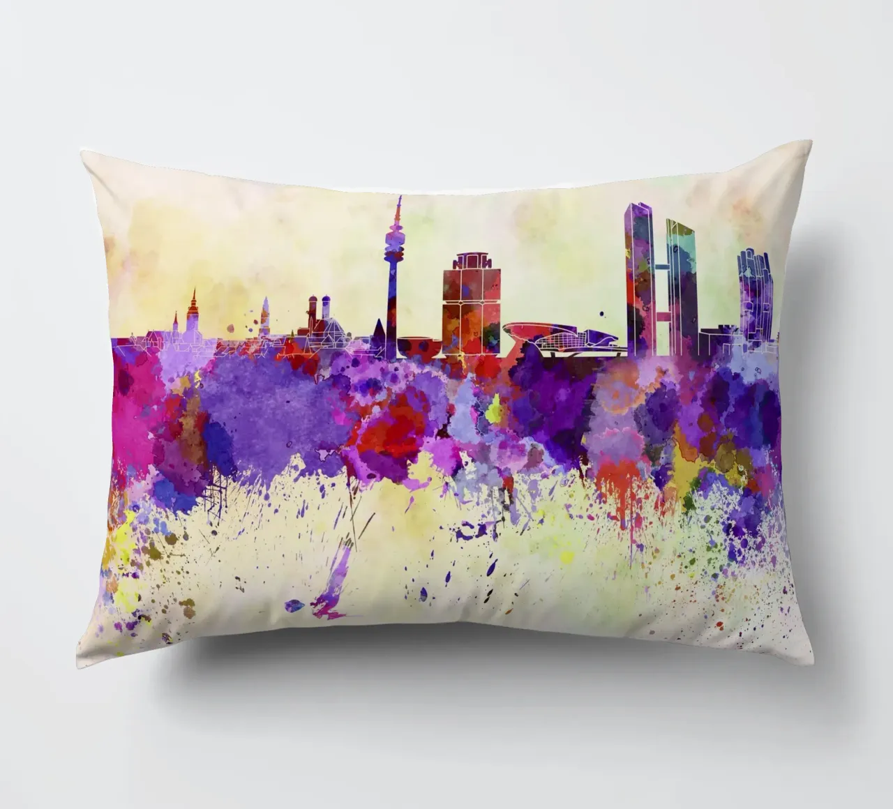 Lo skyline di Monaco cuscino da 🎁 NOBELART