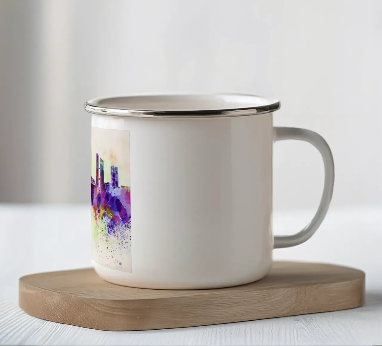 Lo skyline di Monaco tazza in smalto da 🎁 NOBELART