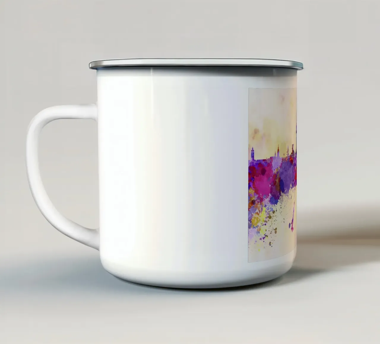 Lo skyline di Monaco tazza in smalto da 🎁 NOBELART