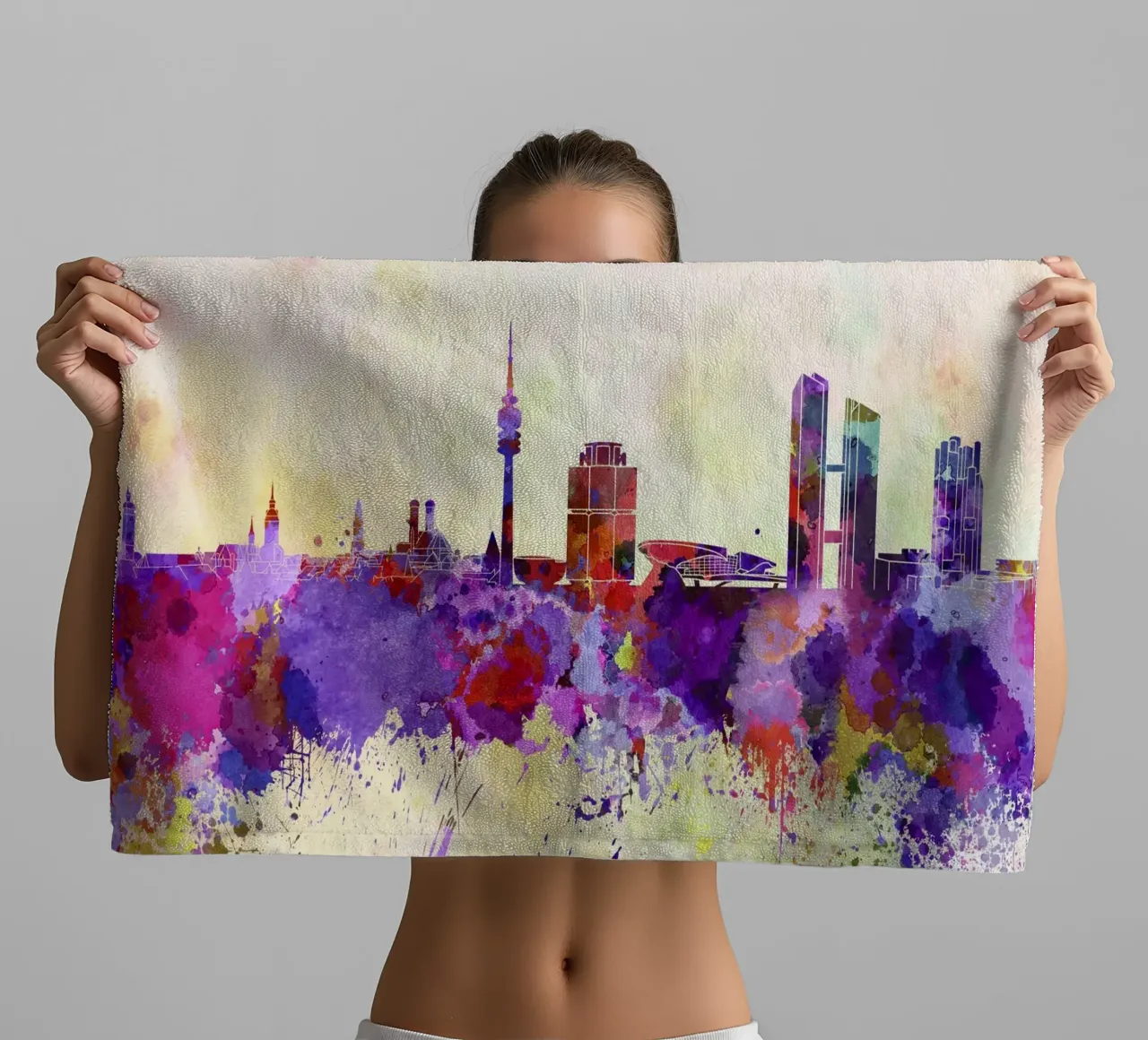 Lo skyline di Monaco asciugamano da bagno da 🎁 NOBELART