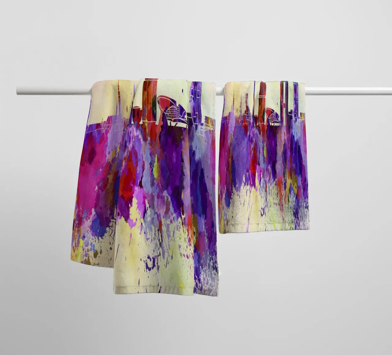Lo skyline di Monaco asciugamano da bagno da 🎁 NOBELART