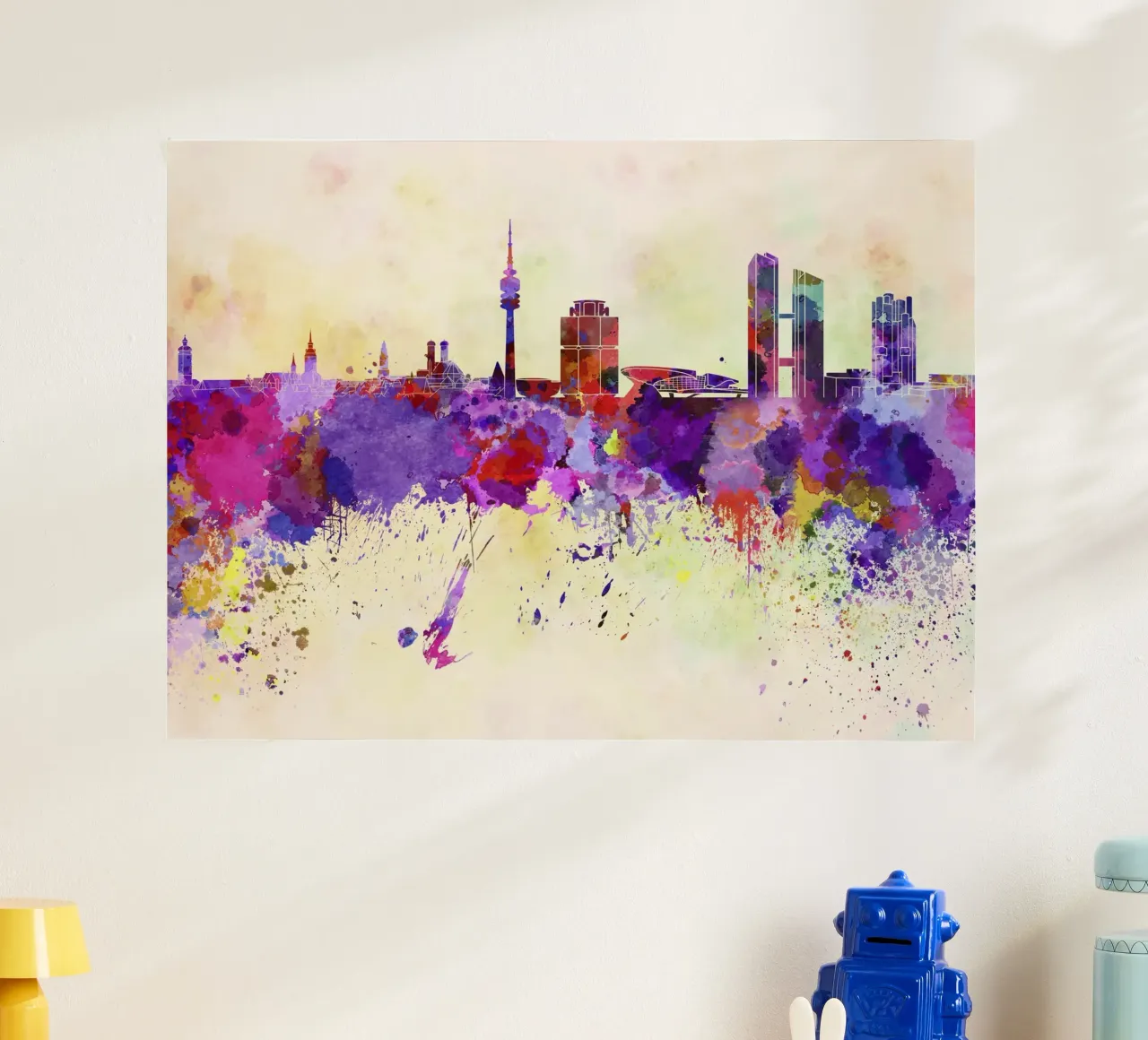 Lo skyline di Monaco carta hahnemühle da 🎁 NOBELART