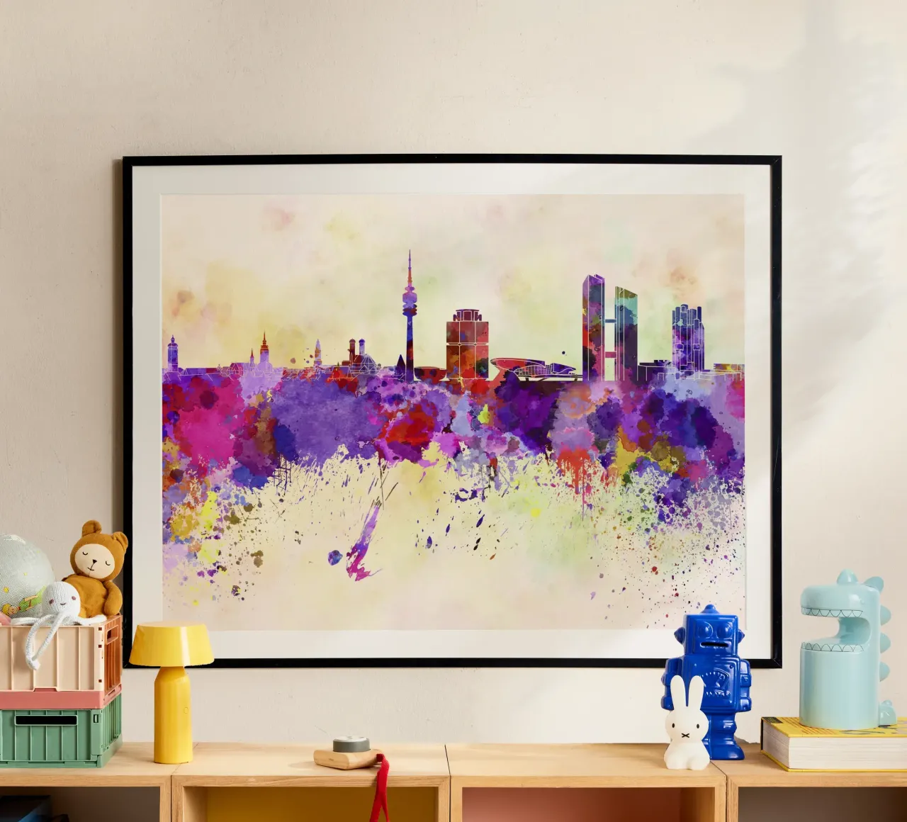 Lo skyline di Monaco carta hahnemühle da 🎁 NOBELART