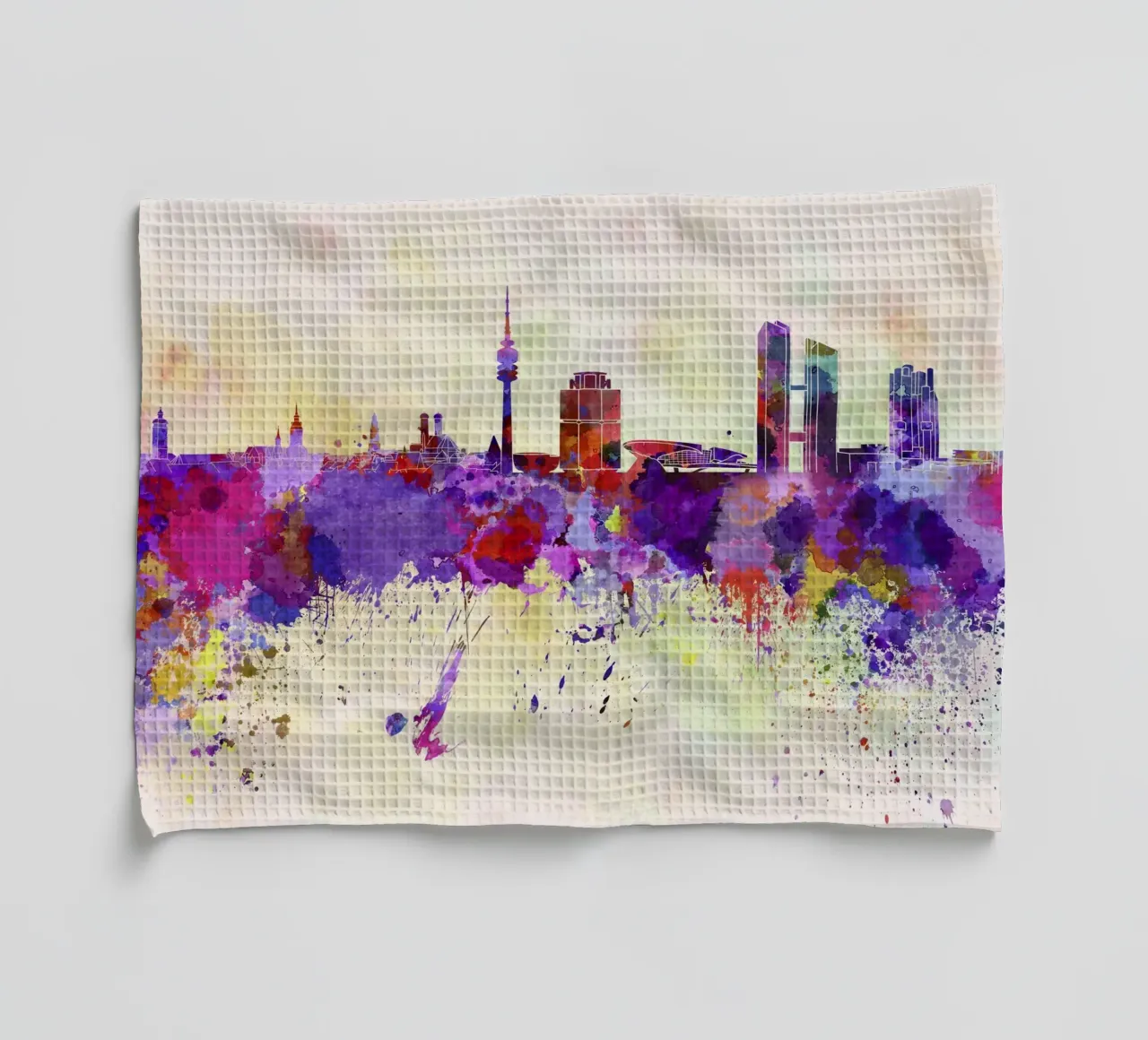 Lo skyline di Monaco canovaccio da cucina da 🎁 NOBELART