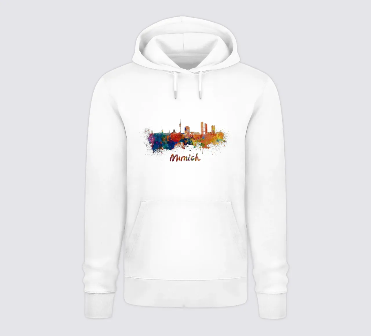 Lo skyline di Monaco felpa con cappuccio da 🎁 NOBELART