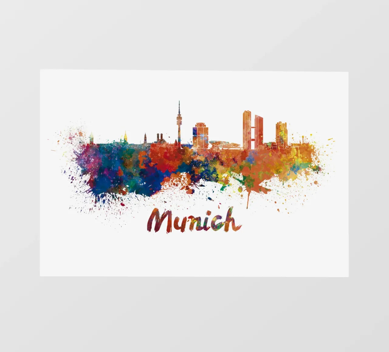 Lo skyline di Monaco telo in pvc da 🎁 NOBELART