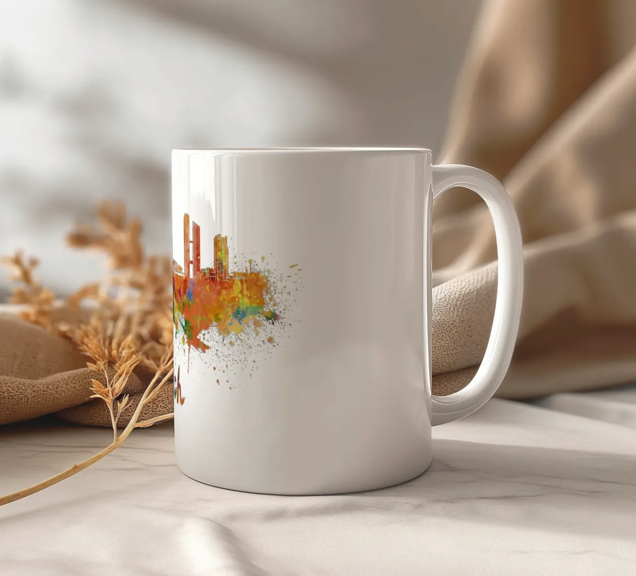 Lo skyline di Monaco tazza in ceramica da 🎁 NOBELART