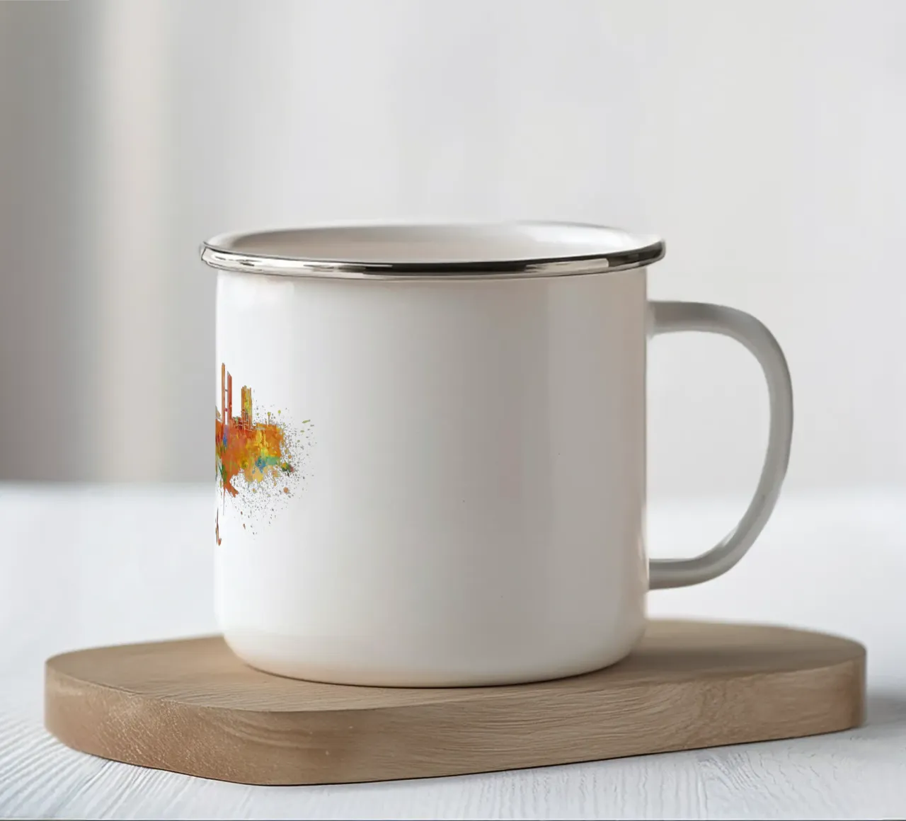 Lo skyline di Monaco tazza in smalto da 🎁 NOBELART