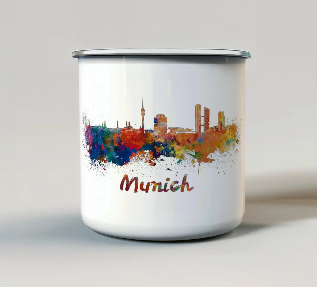 Lo skyline di Monaco tazza in smalto da 🎁 NOBELART