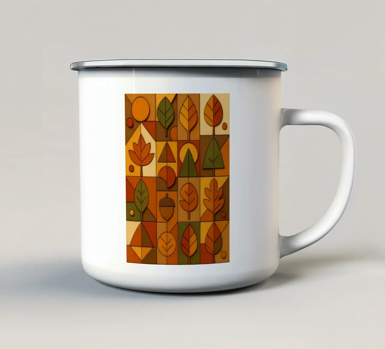 Estetica autunnale di metà secolo tazza in smalto da ARTOMATIC