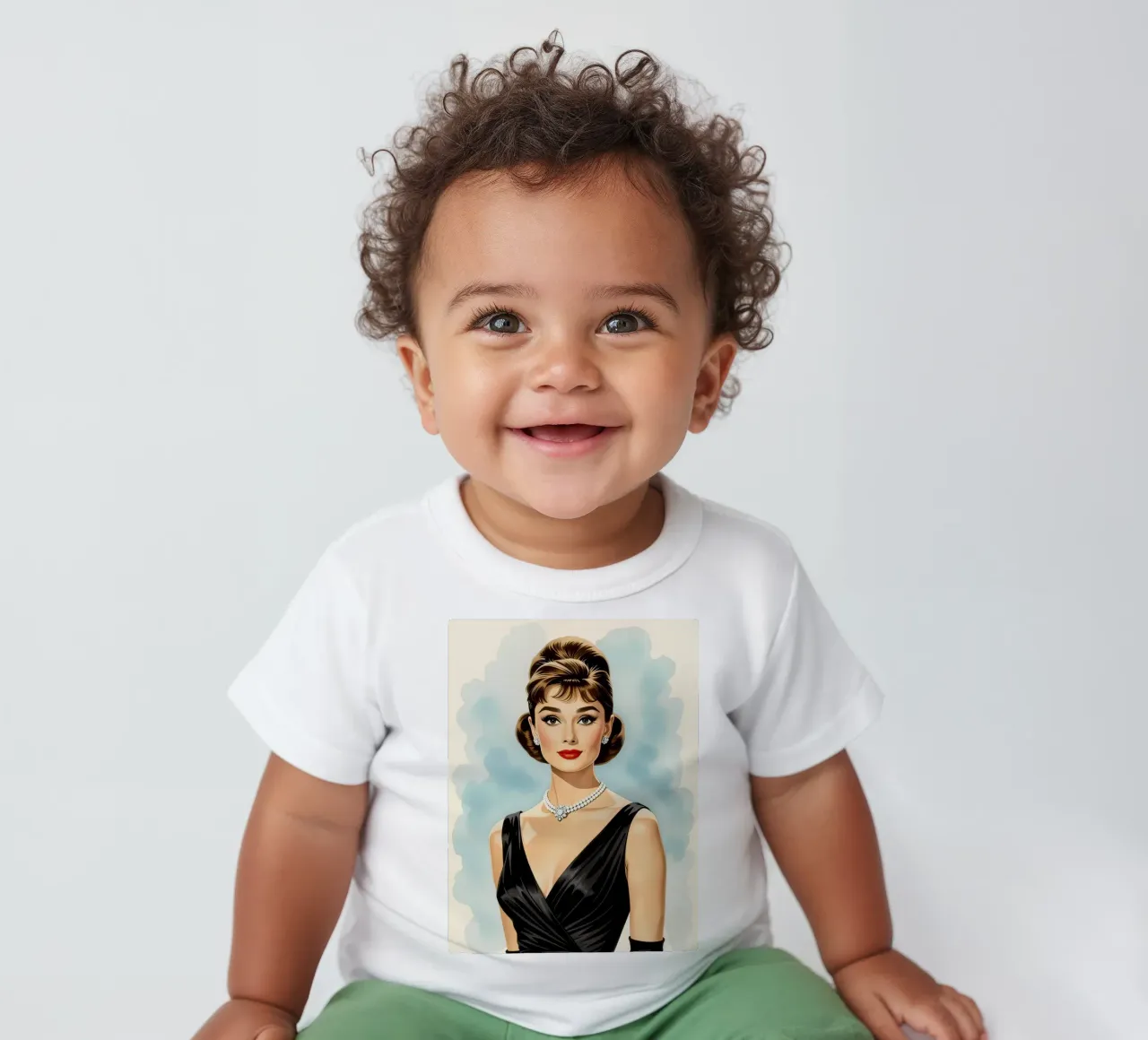 Audrey Hepburn maglietta neonato da 🎁 NOBELART