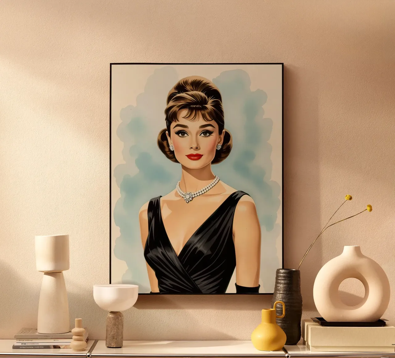 Audrey Hepburn alluminio dibond da 🎁 NOBELART