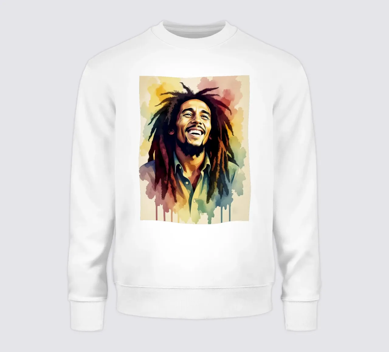 Bob Marley in acquerello felpa da 🎁 NOBELART