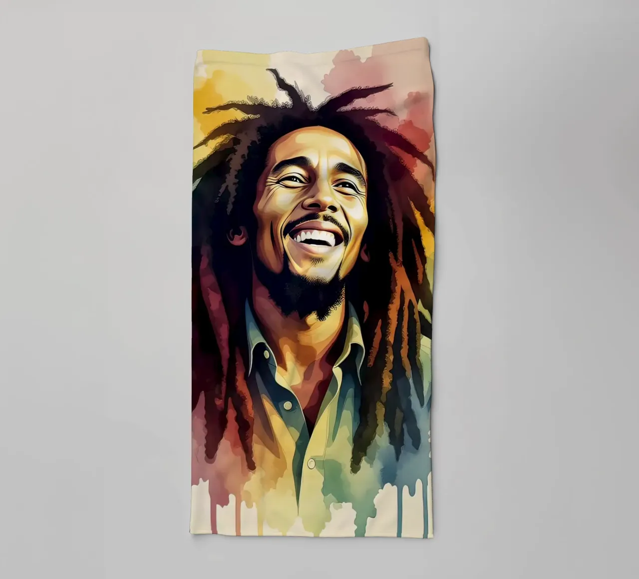Bob Marley in acquerello asciugamano da bagno da 🎁 NOBELART