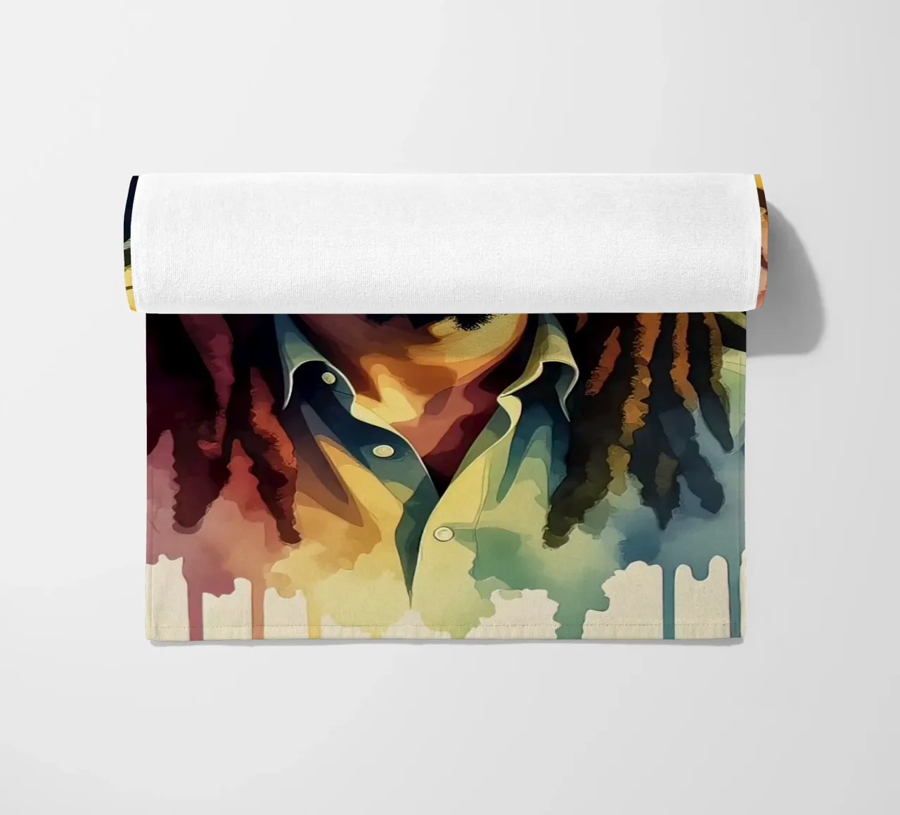 Bob Marley in acquerello telo mare da 🎁 NOBELART