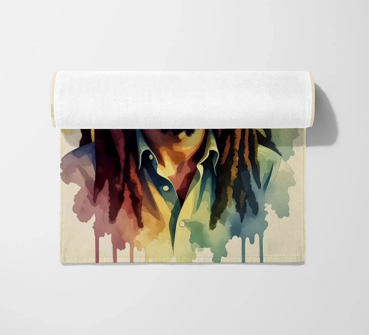 Bob Marley in acquerello telo mare da 🎁 NOBELART