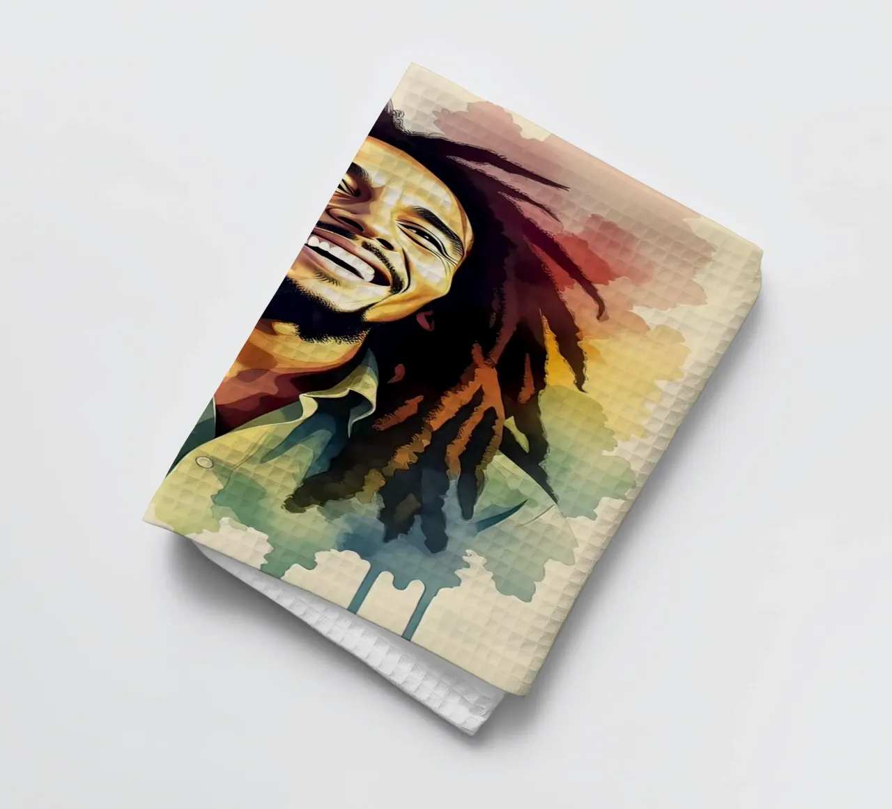 Bob Marley in acquerello canovaccio da cucina da 🎁 NOBELART