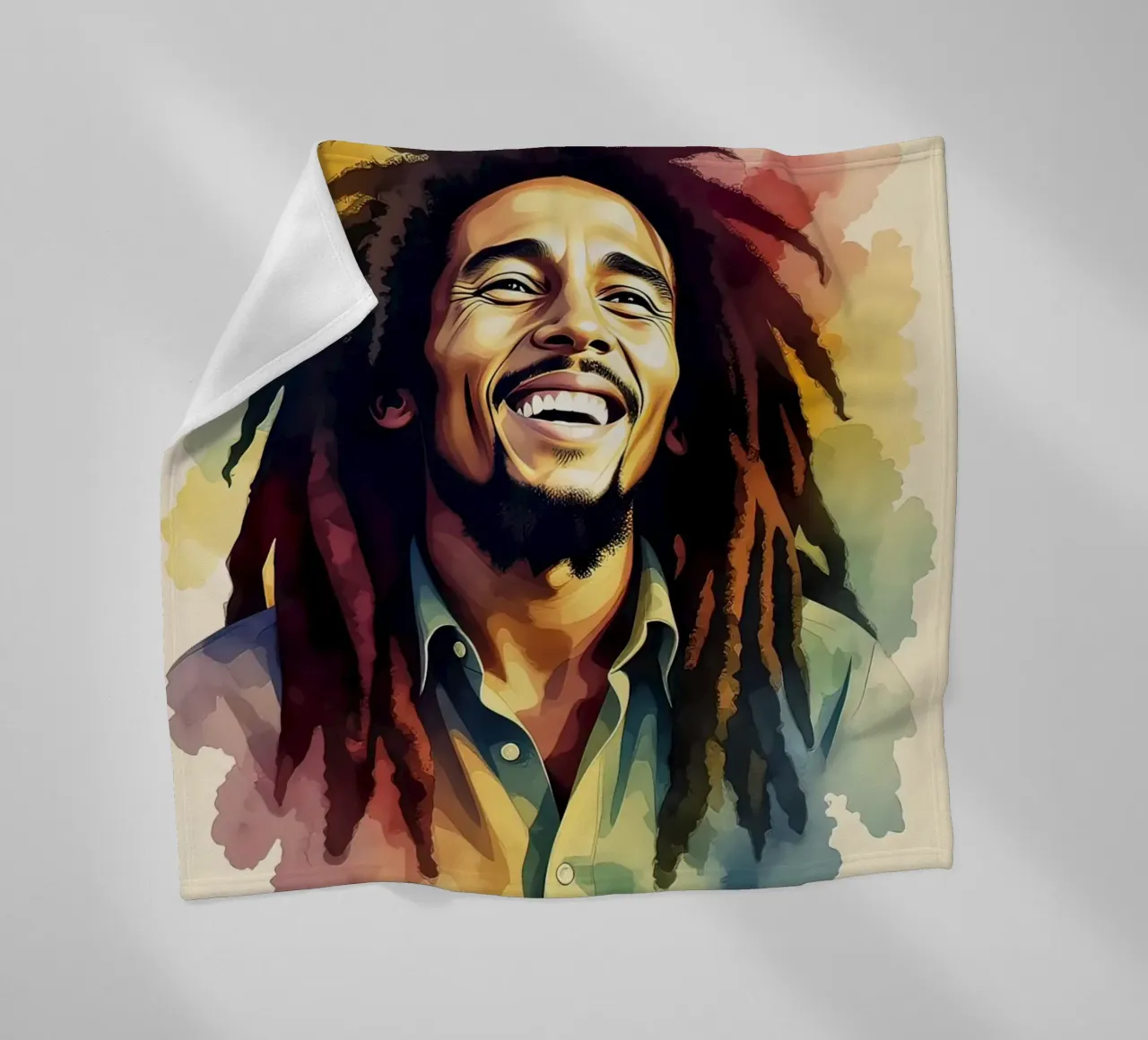 Bob Marley in acquerello coperta in pile da 🎁 NOBELART