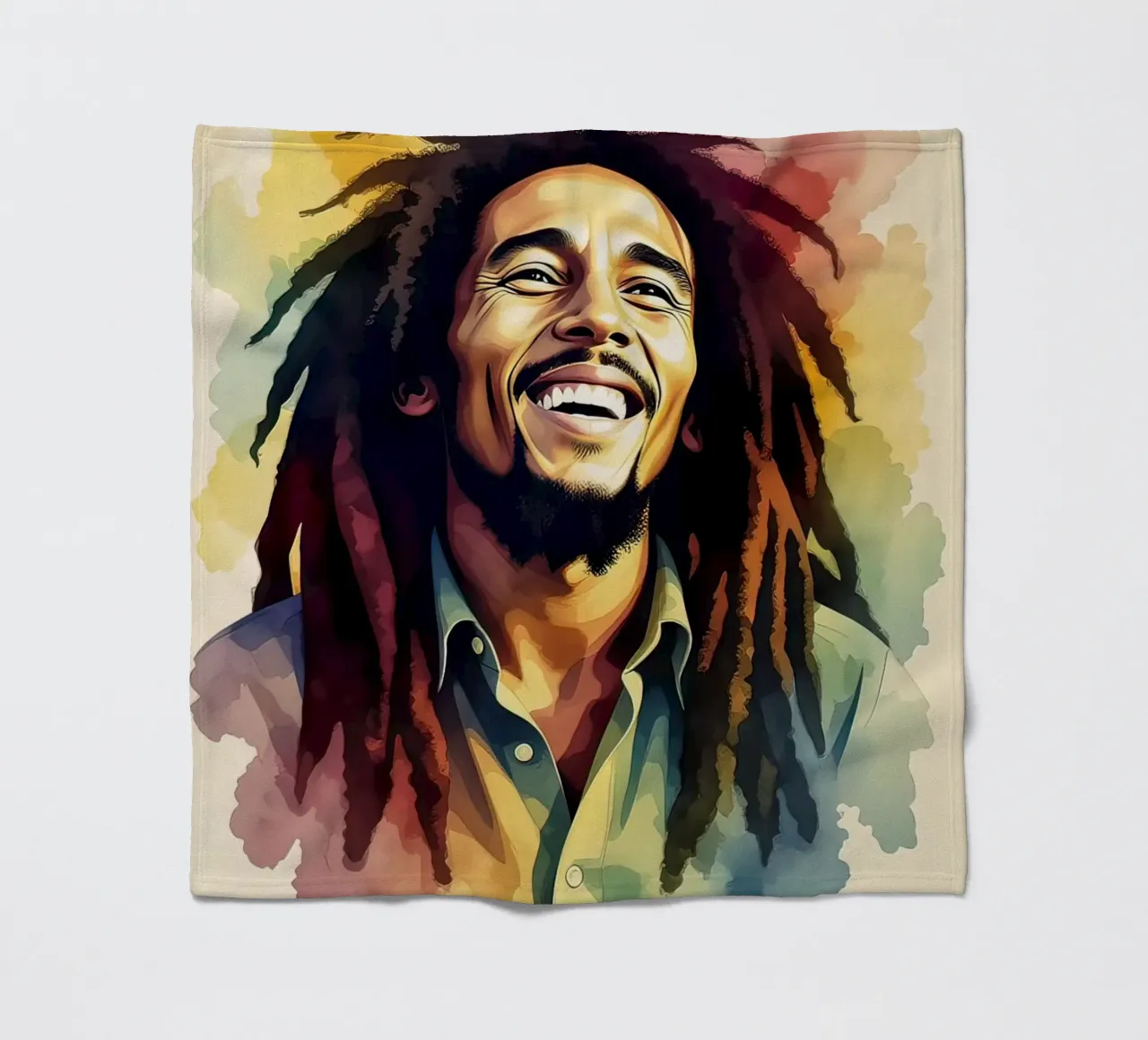 Bob Marley in acquerello coperta in pile da 🎁 NOBELART