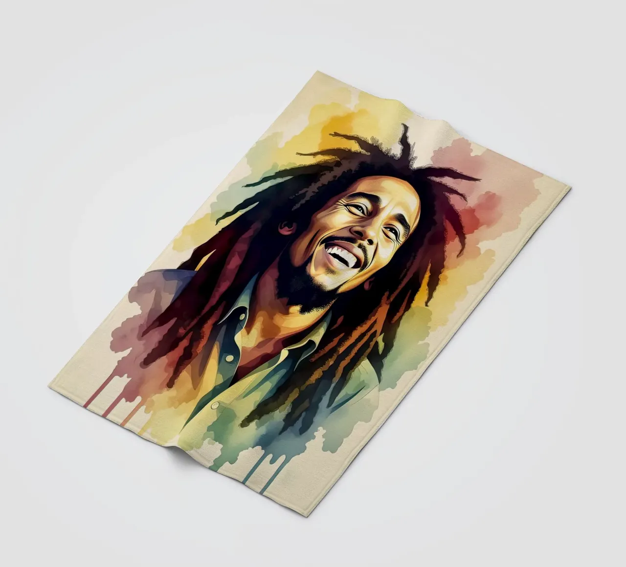 Bob Marley in acquerello coperta in pile da 🎁 NOBELART