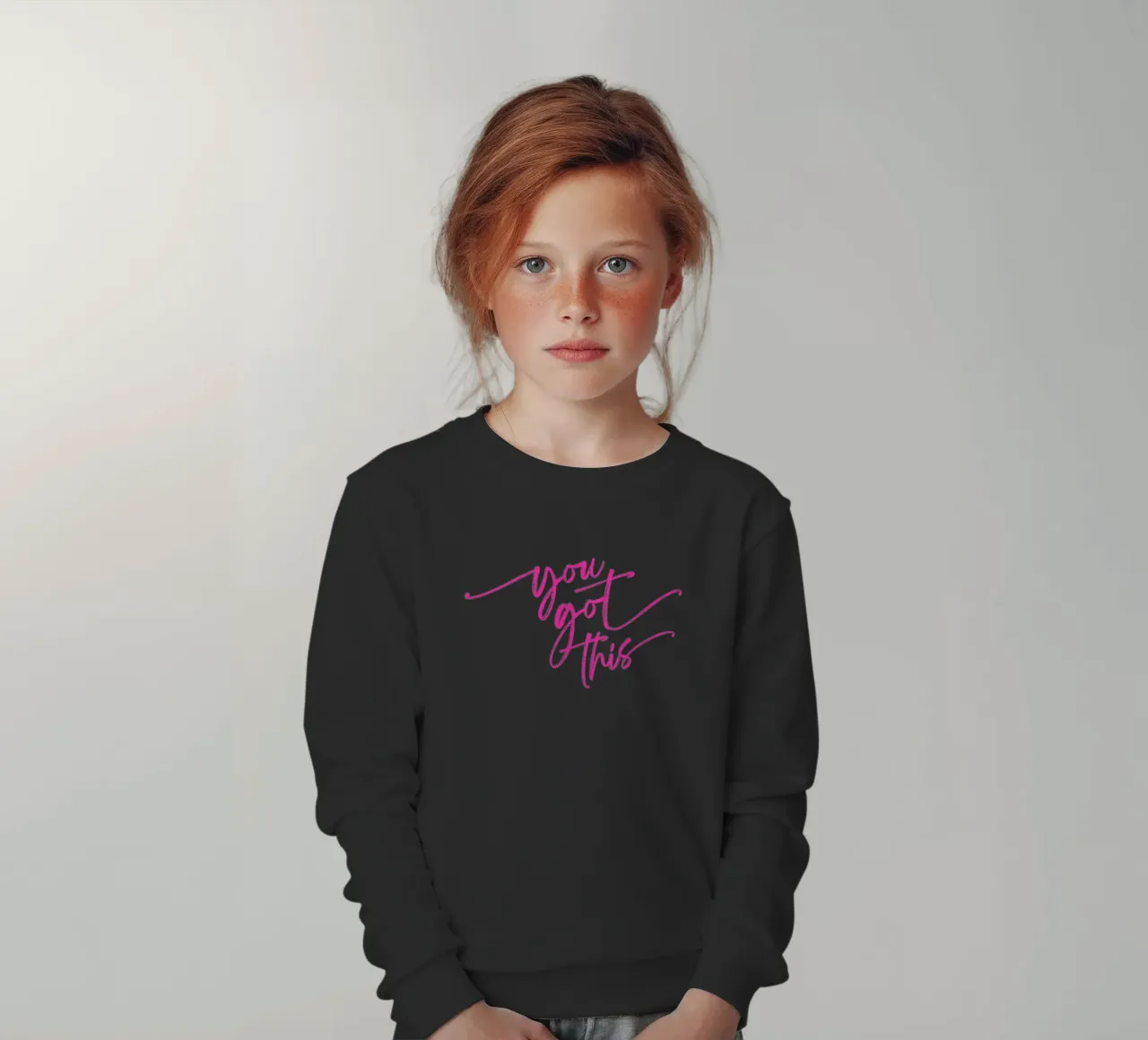 You Got This - Tipografia motivazionale preppy script felpa bambino da Dominique Vari Words