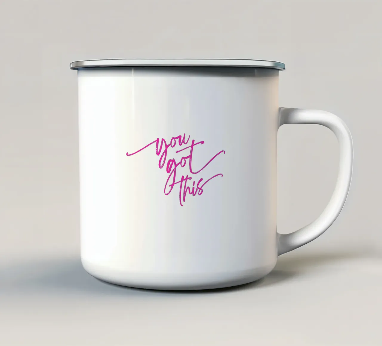 You Got This - Tipografia motivazionale preppy script tazza in smalto da Dominique Vari Words