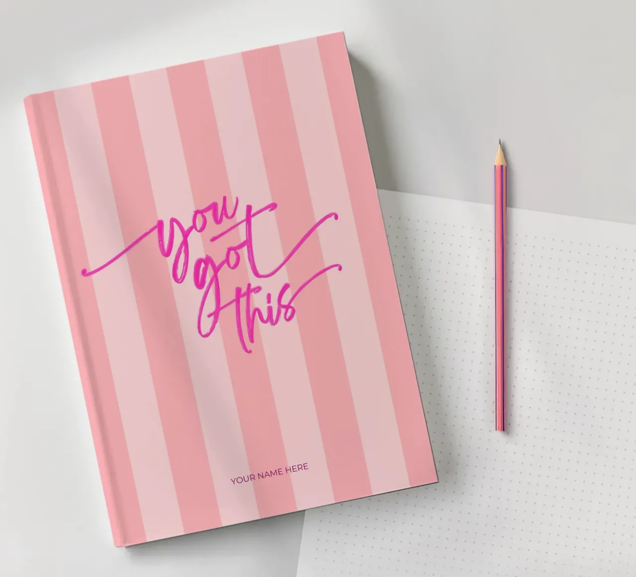 You Got This • Motivational Preppy Script Typography notebook by Dominique Vari Words