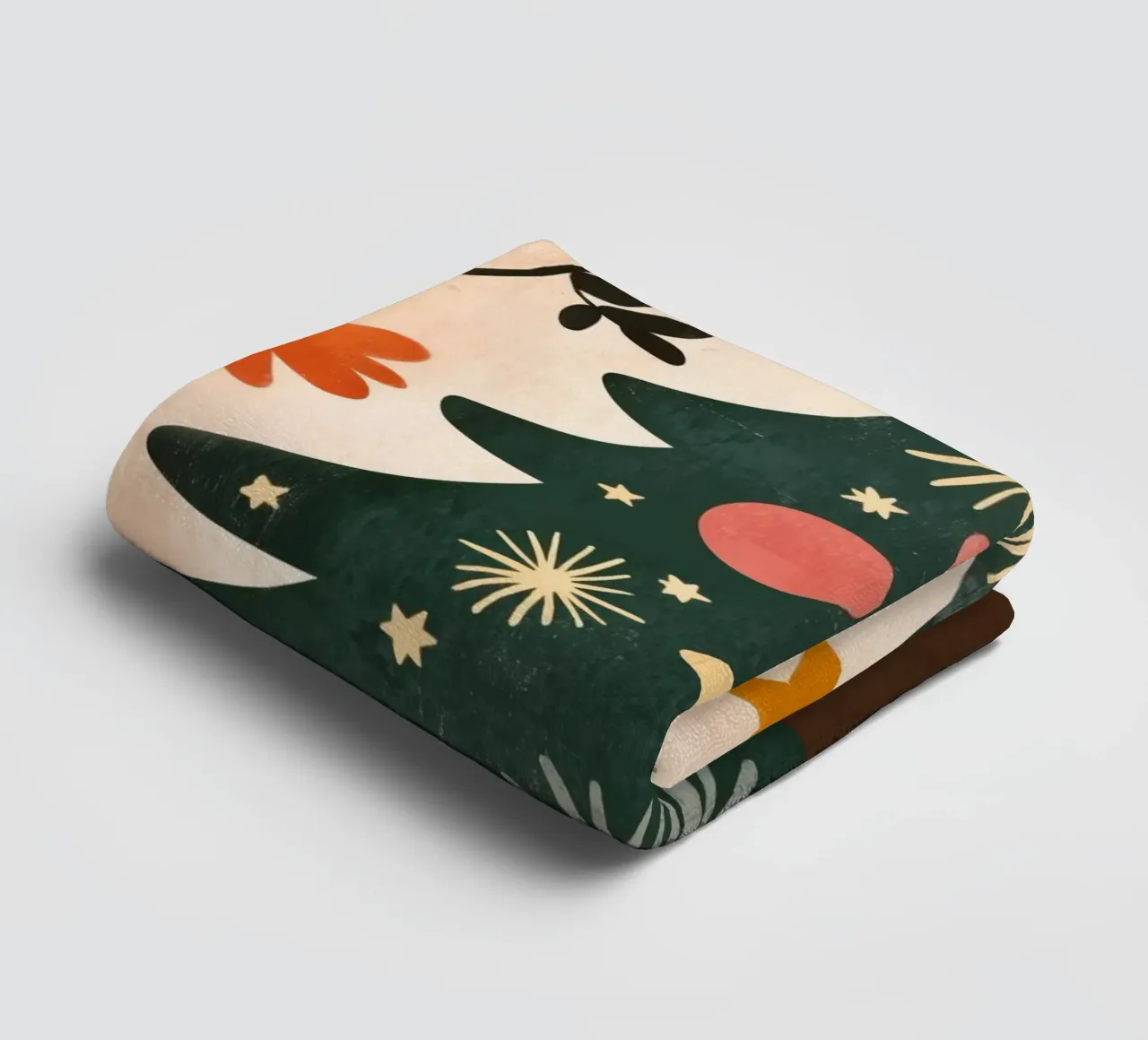 Boho Tree Bird with Moon and Stars Whimsical Christmas Art towel by Gentle Echoes Art