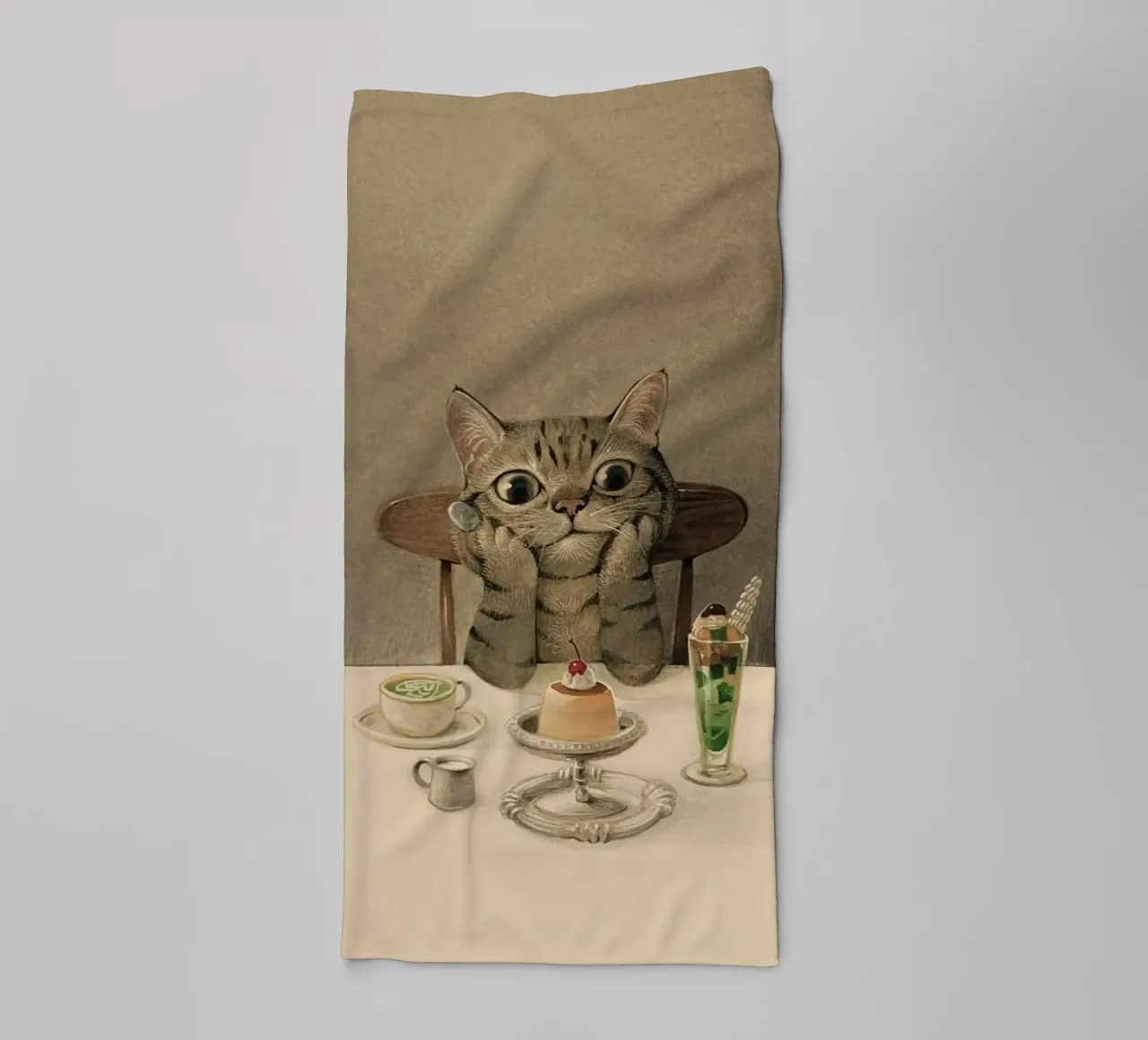 cat thinking asciugamano da bagno da ryan
