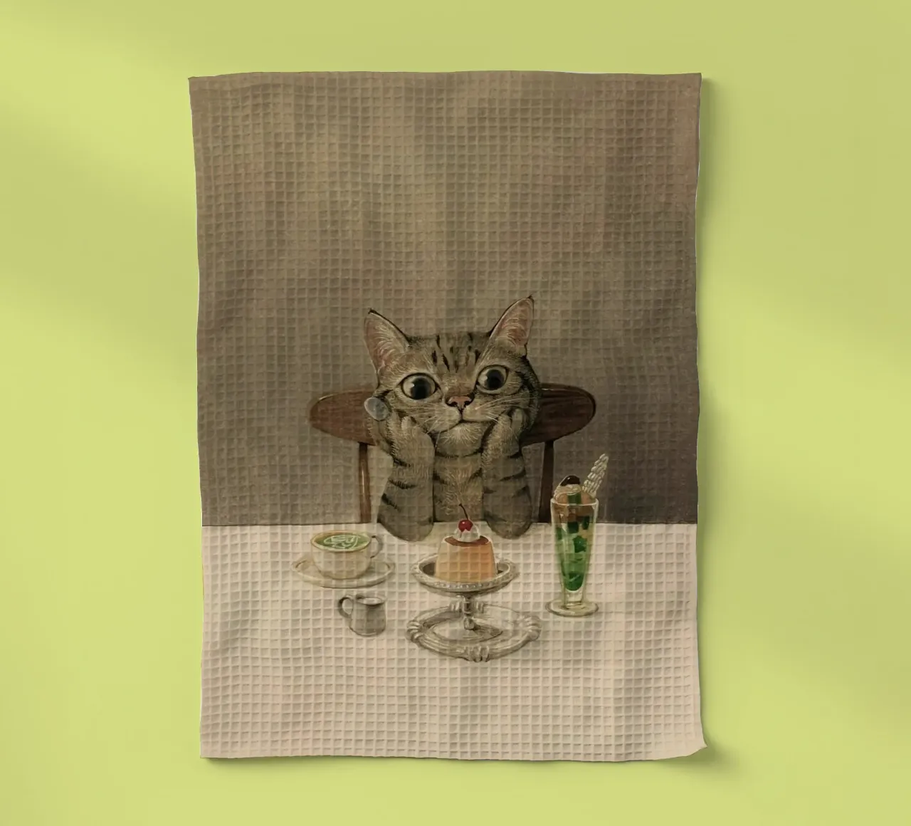 cat thinking canovaccio da cucina da ryan