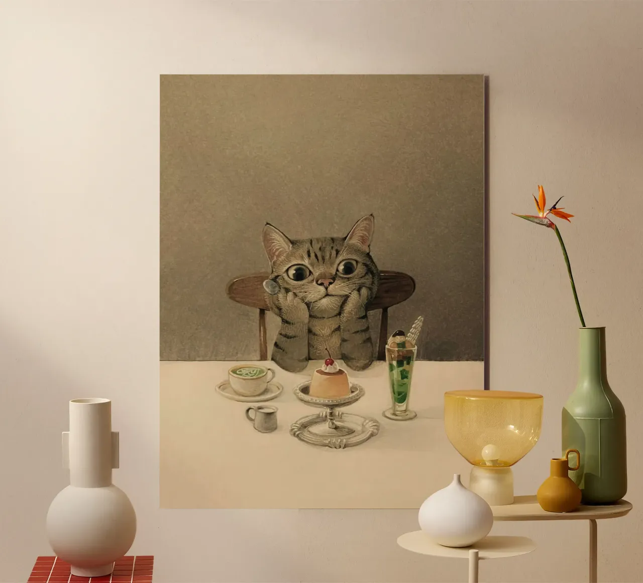 cat thinking alluminio dibond da ryan