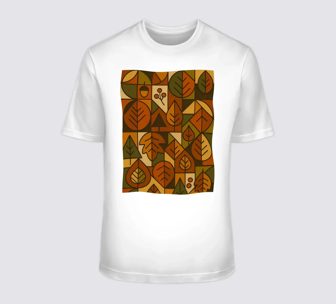 Autumn Motifs With Abstract And Minimalist Geometry t-shirt by ARTOMATIC