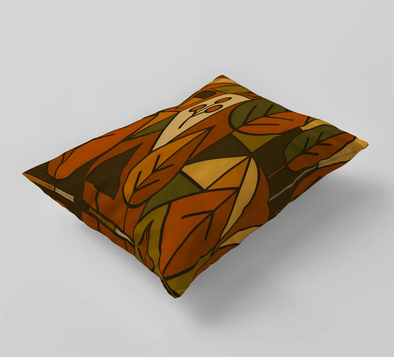 Autumn Motifs With Abstract And Minimalist Geometry decorative cushion by ARTOMATIC