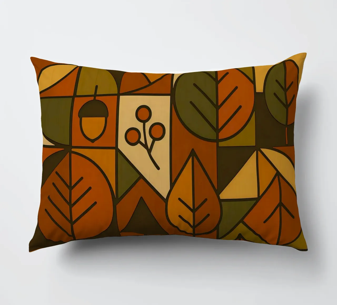 Autumn Motifs With Abstract And Minimalist Geometry decorative cushion by ARTOMATIC